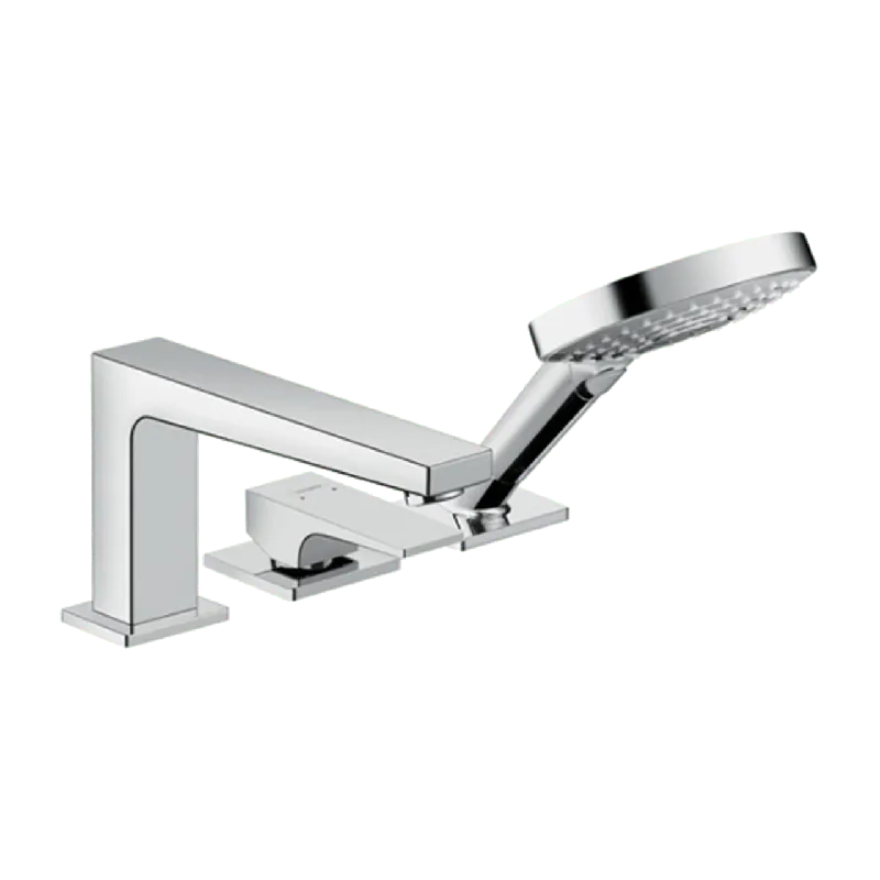 Hansgrohe Metropol robinet de bain sur gorge 3 trous avec douchette Chrome Brillant