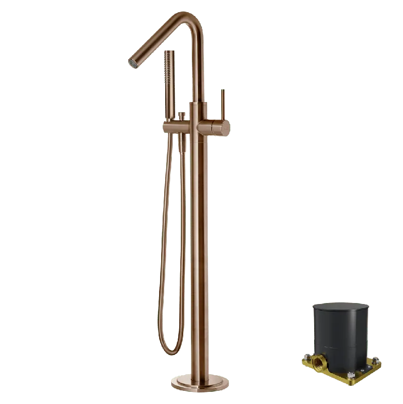 Blaufoss Round Move robinet de bain îlot avec douchette Brushed Rosegold