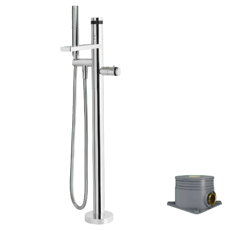 Blaufoss Sonic robinet de bain thermostatique îlot avec douchette chrome brillant