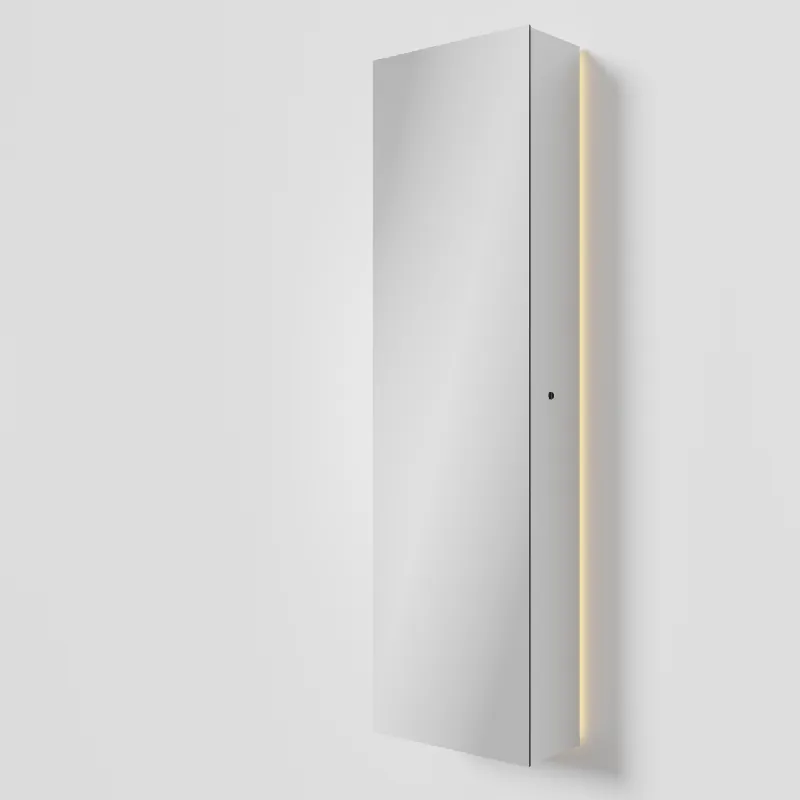 Balmani Mara collonne salle de bains suspendu avec miroir lumineux 45 x 160 cm blanc mat