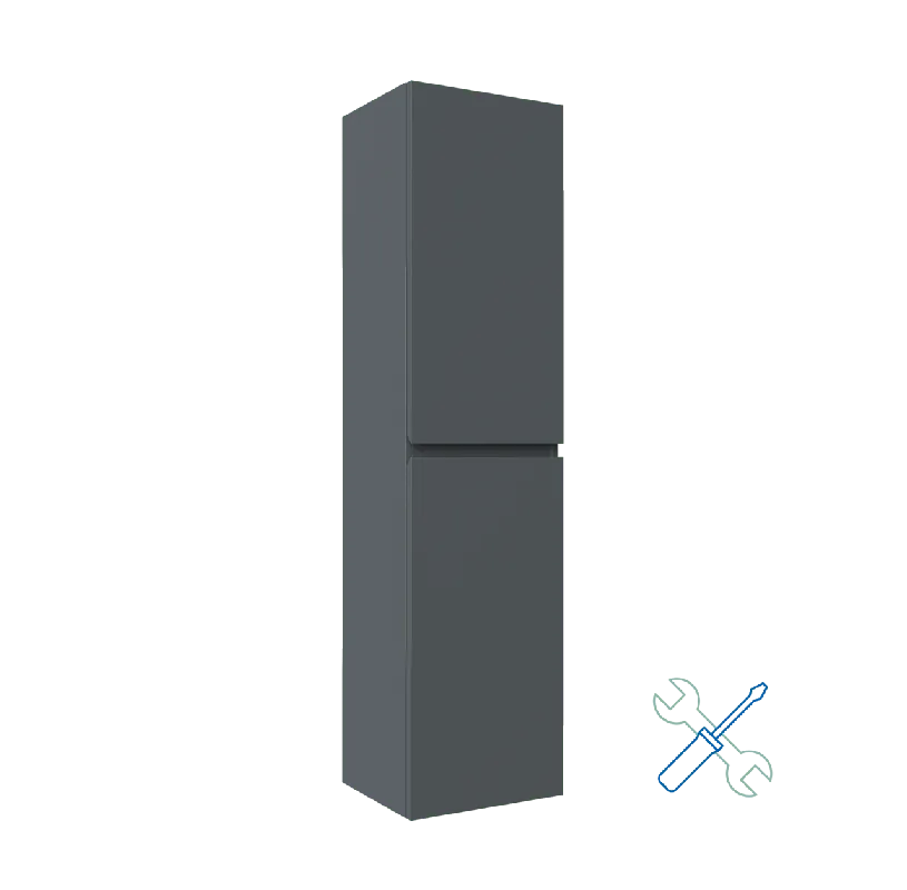Linie Lado colonne salle de bains à assembler suspendu bleu anthracite 35 x 30 x 140 cm