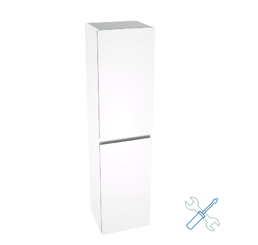 Linie Lado colonne salle de bains à assembler suspendue Blanc Brillant 35 x 30 x 140 cm
