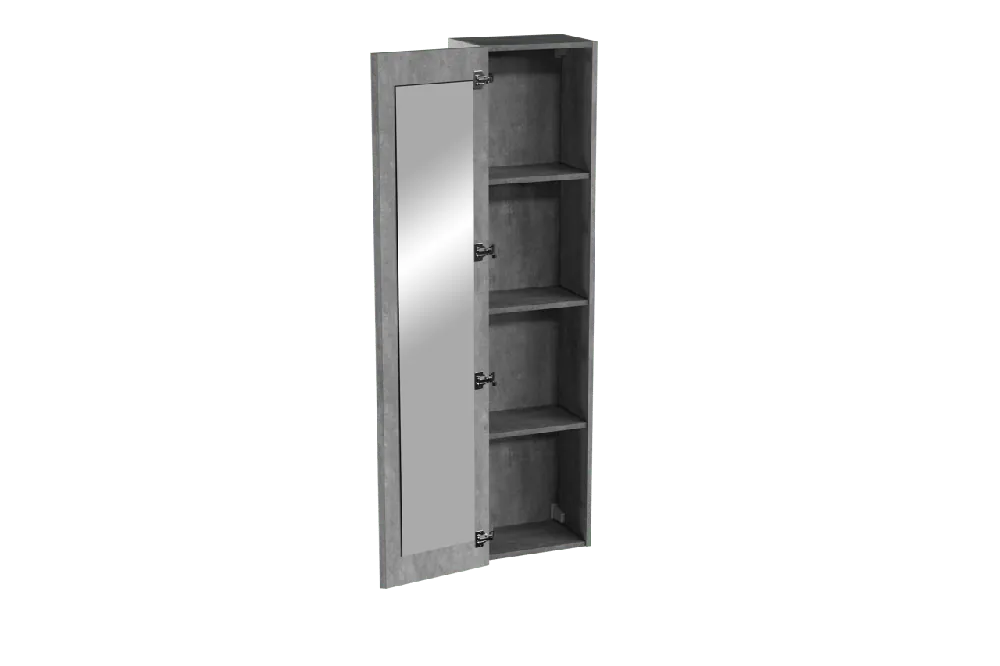 Storke Edge colonne salle de bains suspenduee avec miroir béton gris foncé 40 x 30 x 170 cm