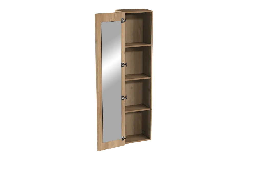 Storke Edge colonne salle de bains suspenduee avec miroir chêne brut 40 x 30 x 170 cm
