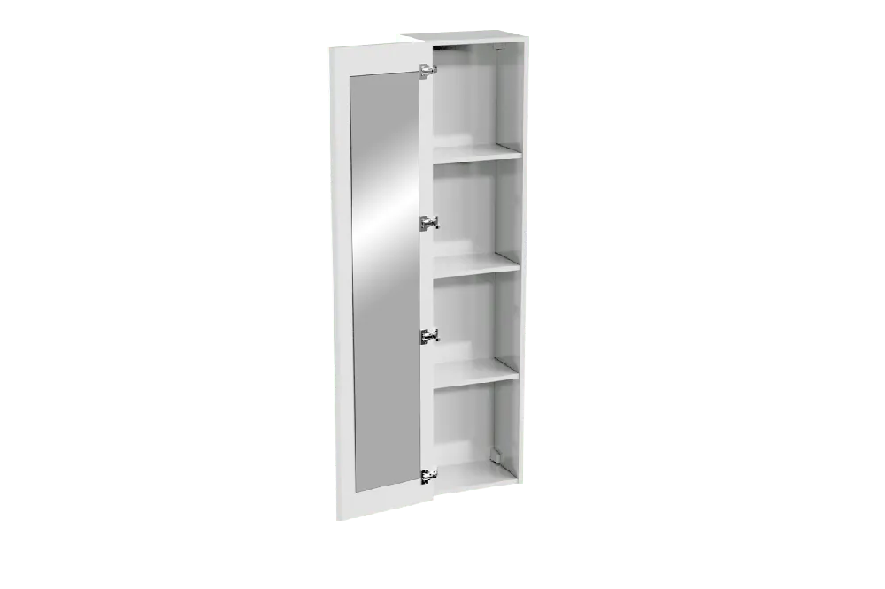 Storke Edge colonne salle de bains suspenduee avec miroir Blanc Brillant 40 x 30 x 170 cm