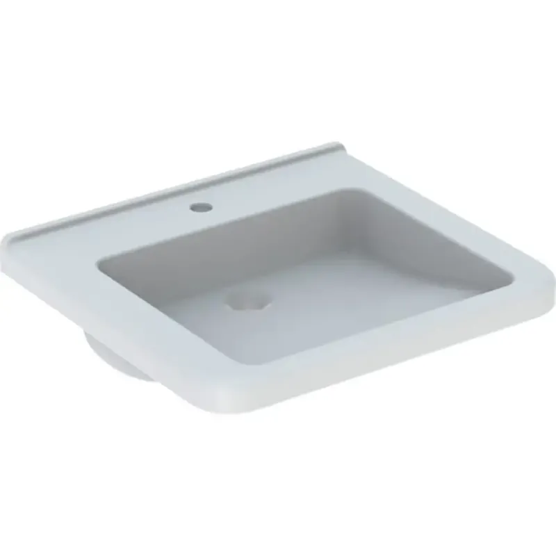 Geberit Renova Nr. 1 Comfort, lavabo à encastrer, 600x550 mm, avec trou pour robinetterie, sans trop-plein, blanc