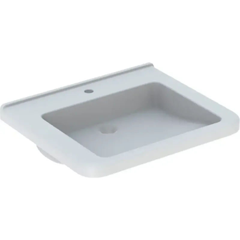 Geberit Renova Nr. 1 Comfort, lavabo avec encastrement, 650x550 mm, avec trou pour robinetterie, sans trop-plein, blanc