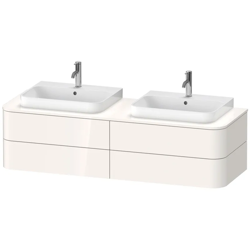 Duravit Happy D.2 Plus Meuble sous-vasque sur console suspendu, 1600x550 mm, 4 tiroirs, pour 2 vasques à poser
