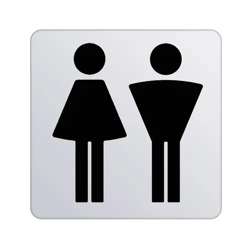 KEUCO PLAN plaque de porte symbole dames et messieurs, à coller, chromé