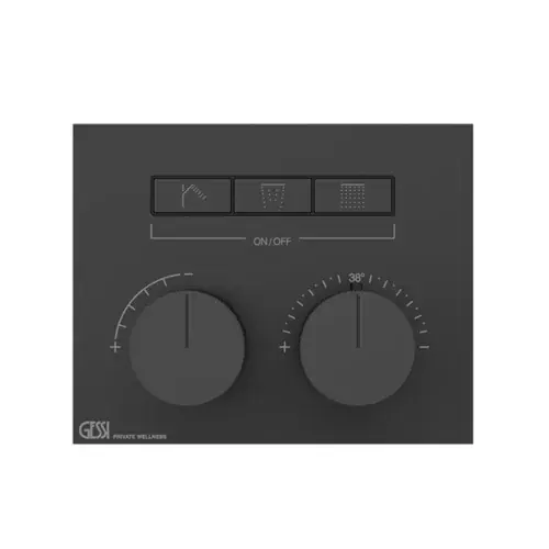 Gessi HI-FI, thermostat encastré prêt à lemploi avec commande par bouton-poussoir, 3 sorties séparées