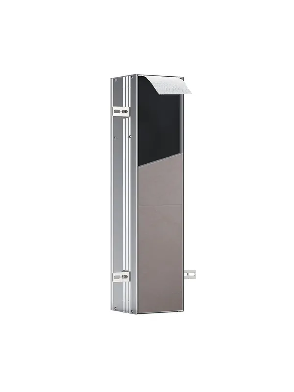 emco asis module plus, module WC - encastré,H 658mm,compartiment pour papier WC, brosse WC intégrée, butée de porte à droite, retrait du papier au centre