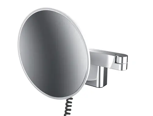 emco LED miroir de rasage et de maqu‘illage, modèle mural, double bras articulé, grossissement 3x, rond, cordon spiralé et prise