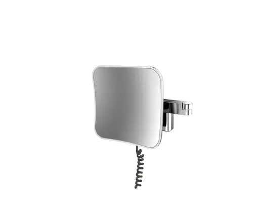 emco LED miroir de rasage et de maqu‘illage, grossissement 5x, rectangulaire, double bras articulé, câble spiralé, prise