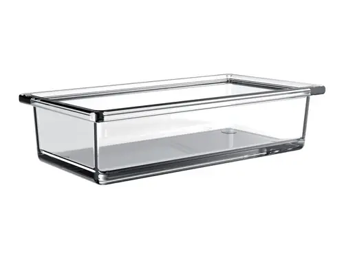 Cuvette en verre de liaison emco rectangulaire pour garde-corps, verre cristal clair, plat, long