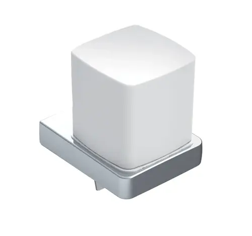 Distributeur de savon liquide tendance emco, avec gobelet en verre cristal, satiné, env. 155 ml, chromé