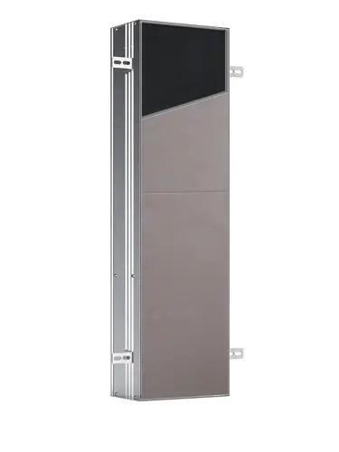 emco asis module plus, module WC - modèle encastré, avec une tablette en verre, une tablette métallique, prise de courant, contacteur de porte et éclairage LED, charnière de porte gauche/droite interchangeable