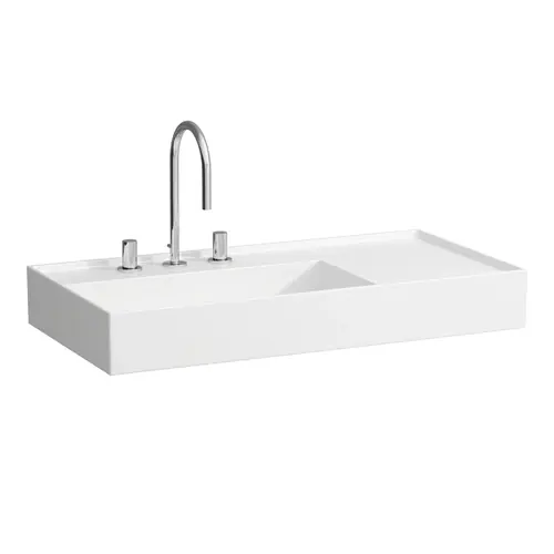 LAUFEN Kartell lavabo, 3 trous pour robinets, sans trop-plein, tablette à droite, 900x460mm