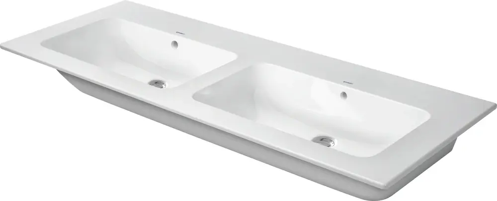 Duravit ME by Starck lavabos doubles pour meubles, avec trop-plein, sans trou pour robinetterie, avec plage de robinetterie, 1300mm