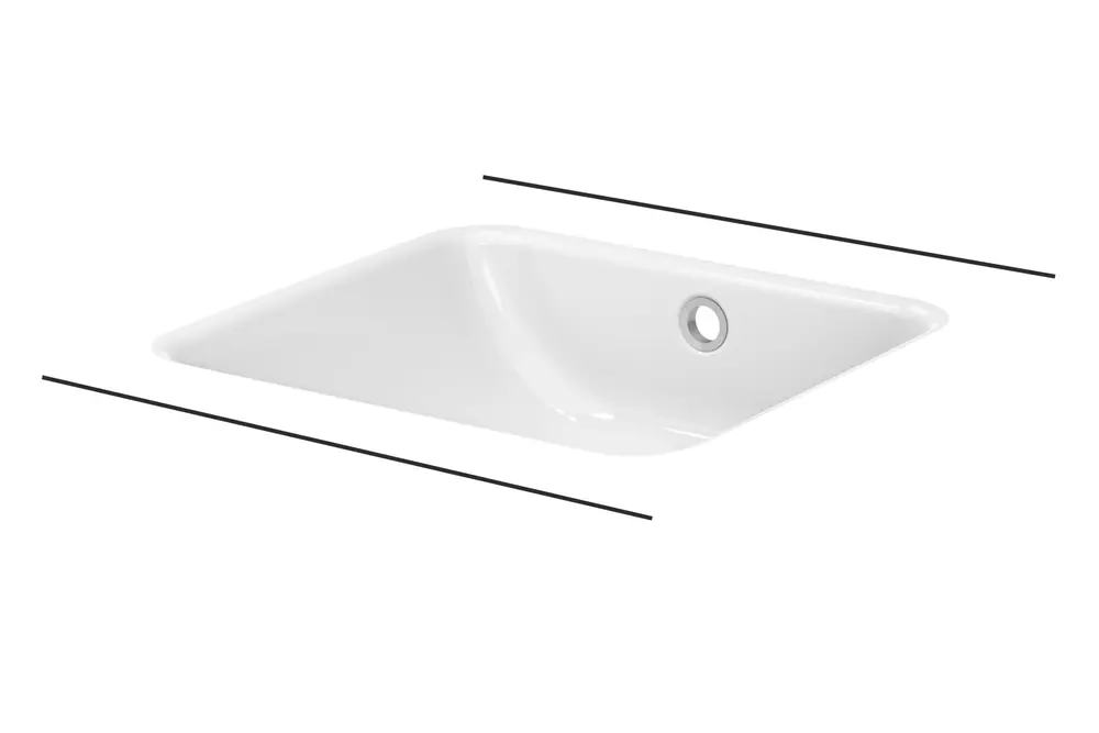 BetteOne lavabo à encastrer, rectangulaire, sans trou pour robinet, avec trop-plein, 434x416x130mm