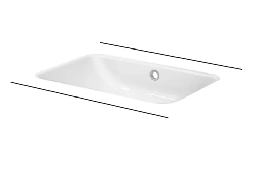 BetteOne lavabo à encastrer, rectangulaire, sans trou pour robinet, avec trop-plein, 587x408x130mm