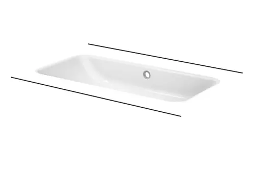 BetteOne lavabo à encastrer, rectangulaire, sans trou pour robinet, avec trop-plein, 767x400x130mm