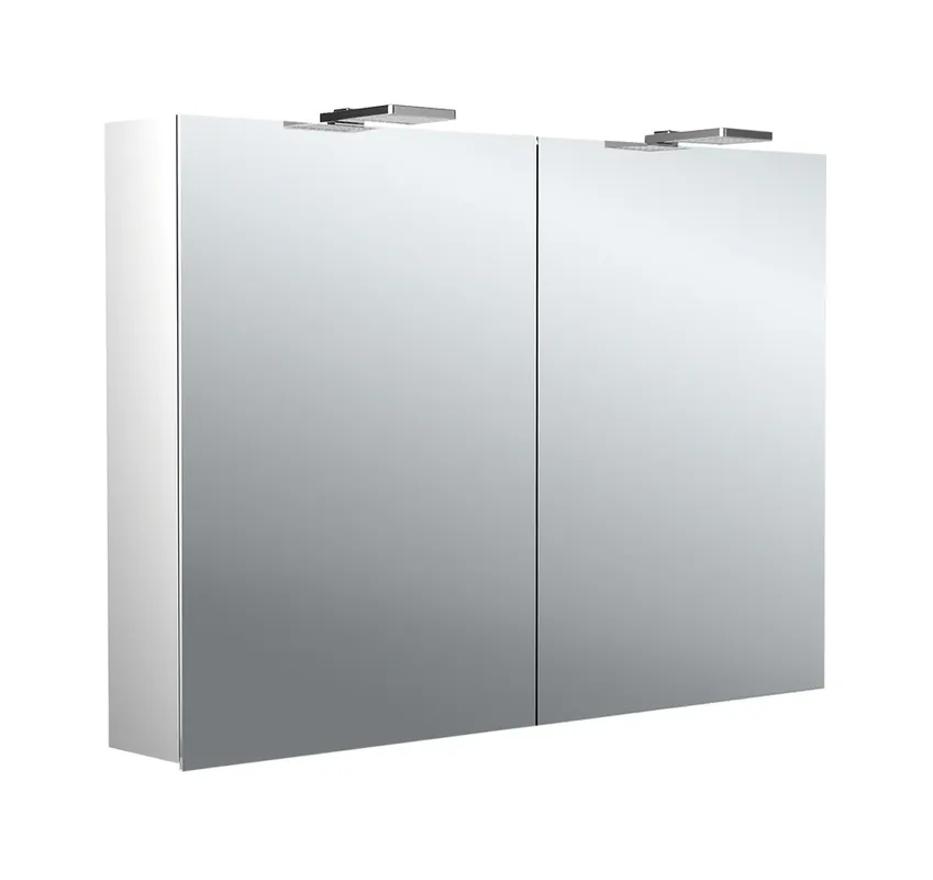 emco puree 2 Style Armoire de toilette avec éclairage LED avec spots à poser, 2 portes, 1000x711x153mm
