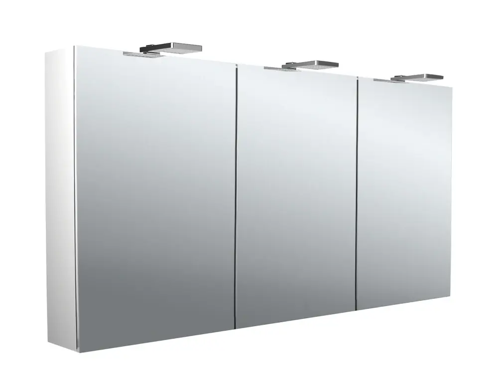 emco puree 2 Style Armoire de toilette avec éclairage LED avec spots à poser, 3 portes, 1400x711x153mm