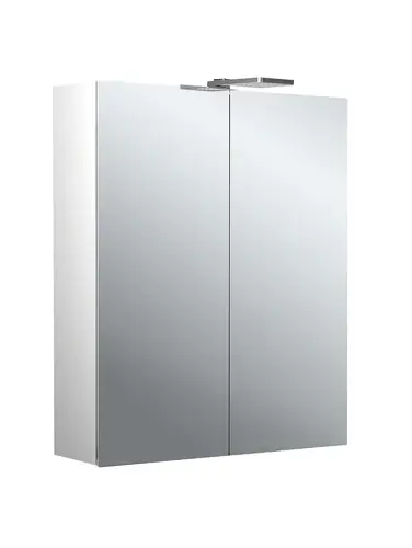 emco puree 2 Style Armoire de toilette avec éclairage LED avec spots à poser, 2 portes, 600x711x153mm