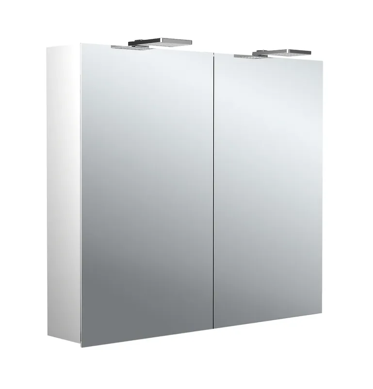 emco puree 2 Style Armoire de toilette avec éclairage LED avec spots à poser, 2 portes, 800x711x153mm