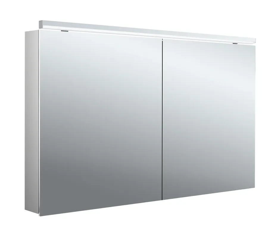 emco flat 2 classic Armoire de toilette avec éclairage LED avec éclairage à poser, 2 portes, 1200x711x113mm