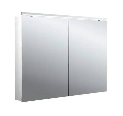 emco flat 2 classic Armoire de toilette avec éclairage LED avec éclairage à poser, 2 portes, 1000x711x113mm