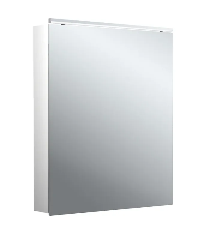 emco flat 2 classic LED Armoire de toilette avec éclairage avec éclairage à poser, 1 porte Butée réversible, 600x711x113mm