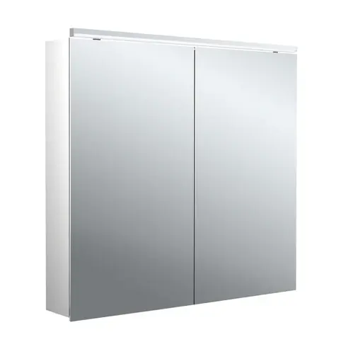 emco flat 2 classic Armoire de toilette avec éclairage LED avec éclairage à poser, 2 portes, 800x711x113mm