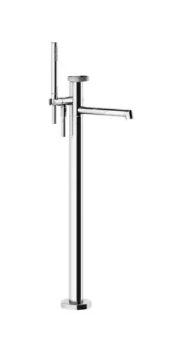 Gessi Anello, kit prêt à poser pour mitigeur de baignoire sur pied, avec inverseur, sécurité intrinsèque