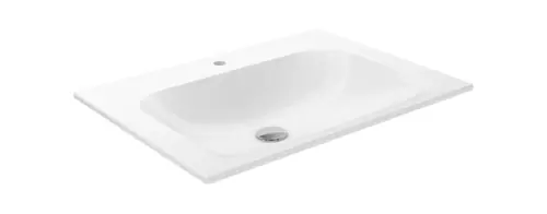 KEUCO X-LINE lavabo à encastrer en céramique, 655x17x494mm, avec 1 trou pour robinet, blanc