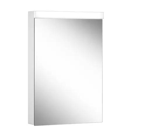 Schneider LOW basic LED Armoire de toilette avec éclairage, 1 porte 50cm, butée changeable, 495x120x747mm