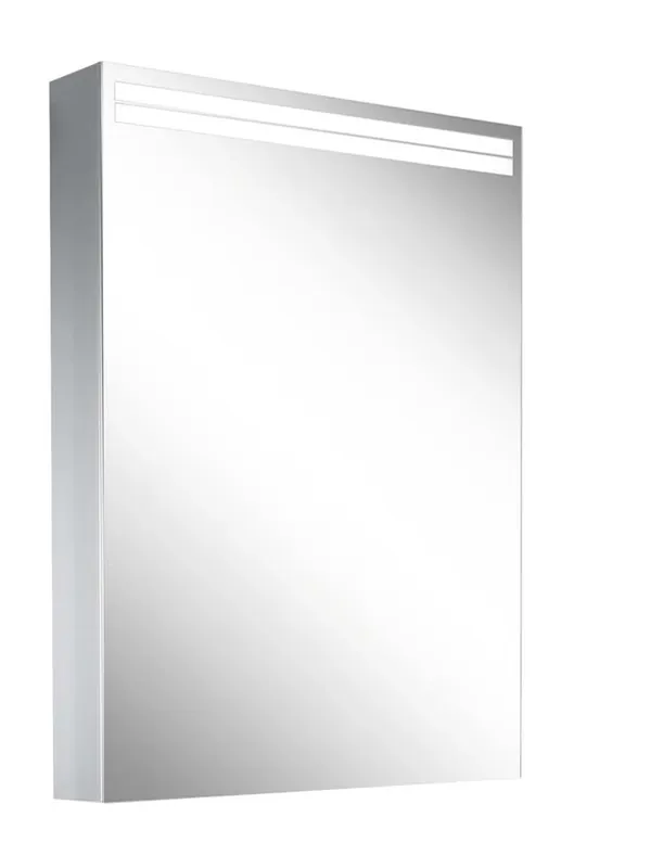 Schneider ARANGA TW Armoire de toilette avec éclairage, 1 porte avec charnières à gauche, 495x120x700mm, bandeaux lumineux en haut