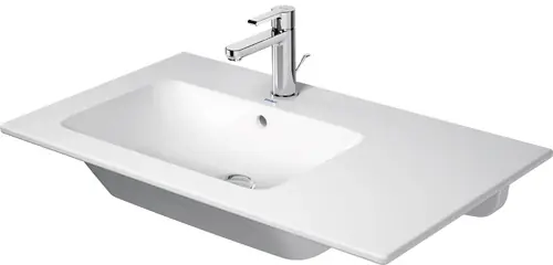 Duravit ME by Starck lavabo pour meuble, avec trop-plein, 1 trou pour robinetterie, avec plage de robinetterie, asymétrique, bassin à gauche, 830mm