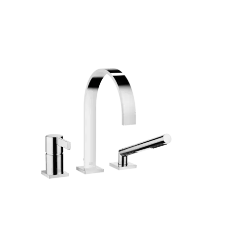 Dornbracht MEM Mitigeur monocommandé pour bain à trois trous pour montage sur bord de baignoire ou sur bord de carrelage, saillie 220mm