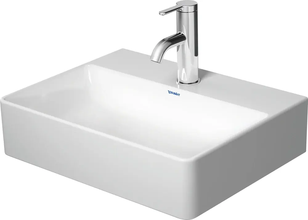 Duravit DuraSquare lave-mains, 45x35cm, sans trou pour robinet, sans trop-plein, partie inférieure polie