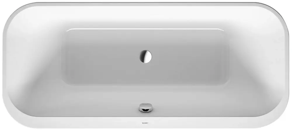 Baignoire en pose libre Duravit Happy D.2 Plus, 2 pentes de dos, revêtement acrylique sans soudure, 1800x800x460mm