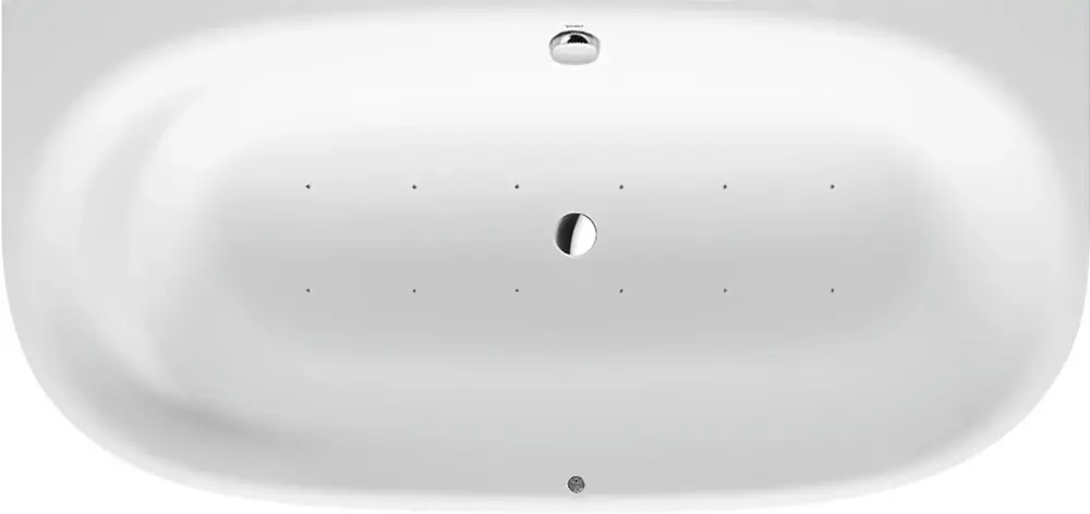 Duravit Cape Cod Bains à remous, paroi avant, un dossier incliné, habillage sans soudure, bâti-support, garniture de vidage et de trop-plein, système d‘air, 1900x900mm