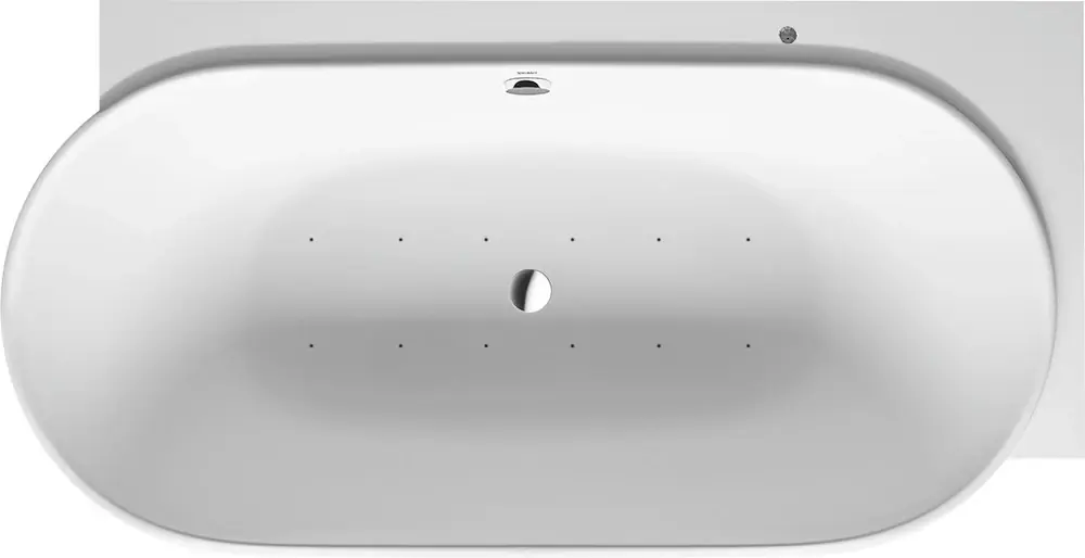 Duravit Luv baignoire à remous, coin à droite, double dos inclinés, habillage sans soudure, garniture de vidage et de trop-plein, système Air, 1850x950mm
