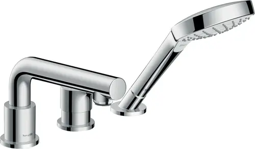 hansgrohe Talis S mitigeur monocommande de baignoire 3 trous, porte-à-faux de 200 mm, bord de baignoire