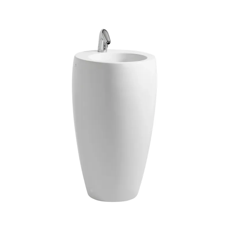 LAUFEN Alessi one Lavabo avec colonne intégrée, 1 trou pour robinetterie au centre, avec trop-plein, 530x530