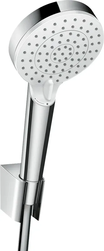ensemble porte-douche Crometta Vario EcoSmart avec flexible de douche 125 cm, blanc/chrome