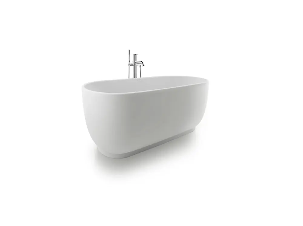 Baignoire en pose libre Duravit Luv, revêtement acrylique sans soudure, 2 pentes de dos, avec garniture d‘écoulement, 1800x850mm, blanc mat