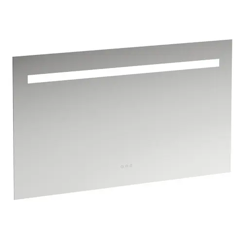 Miroir Leelo courant avec éclairage LED horizontal intégré, cadre en aluminium, 1200 mm, version avec 3 interrupteurs à capteur tactile