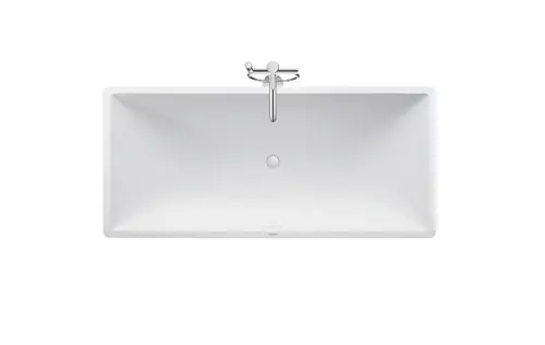 Duravit DuraSquare Baignoire en pose libre, 2 pentes de dos, avec garniture d‘écoulement, 1850x850mm, blanc mat