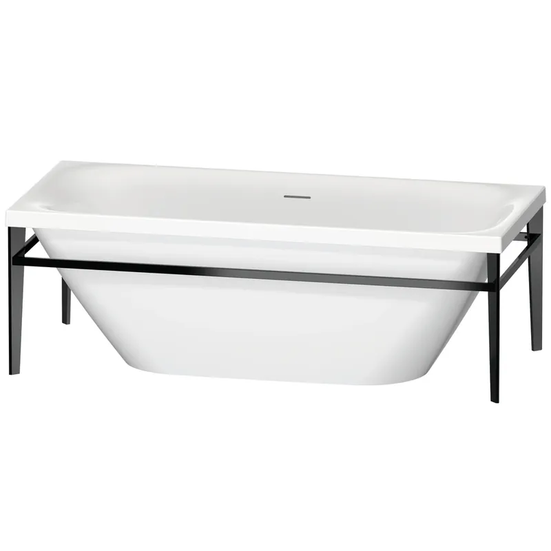 Duravit Baignoire Xviu 70044443, 1800x800x460 mm sur pieds, avec revêtement et cadre en acrylique, avec écoulement spécial et trop-plein